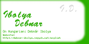 ibolya debnar business card