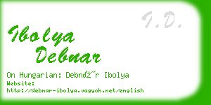 ibolya debnar business card